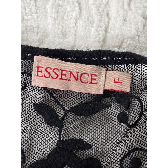 Essence EUC snow leopard assymetrical hem lace sleeveless dress One Size black - Picture 4 of 16